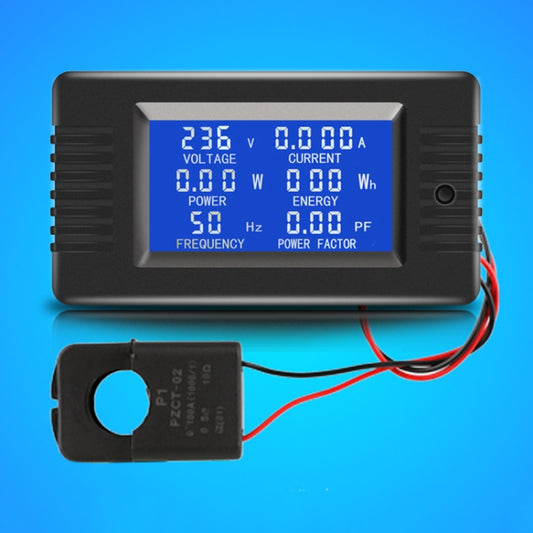 Peacefair English Version Multifunctional AC Digital Display Power Monitor, 100A (Open and Close CT) - Current & Voltage Tester by Peacefair | Online Shopping UK | buy2fix