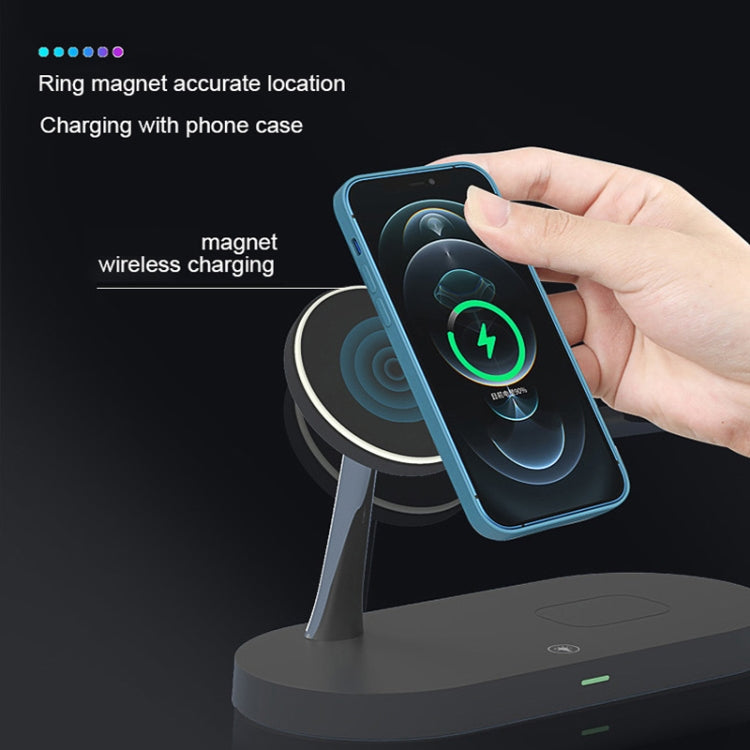 X452 3 in 1 Multifunctional 15W Wireless Charger with Night Light Function(Black) - Apple Accessories by buy2fix | Online Shopping UK | buy2fix