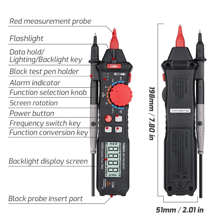 TASI Pen Multimeter Small Portable Intelligent Universal Table, Style: TA802A Automatic Range - Digital Multimeter by TASI | Online Shopping UK | buy2fix