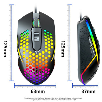 LEAVEN S50 6Keys Macro Definition Programmable RGB Lighted Gaming Wired Mouse, Cable Length: 1.5m(Black) - Wired Mice by LEAVEN | Online Shopping UK | buy2fix
