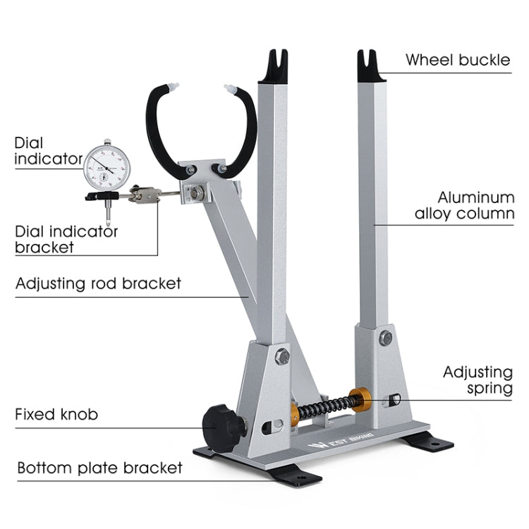 WEST BIKING Bicycle Wheel Correction and Adjustment Station(Silver) - Outdoor & Sports by WEST BIKING | Online Shopping UK | buy2fix