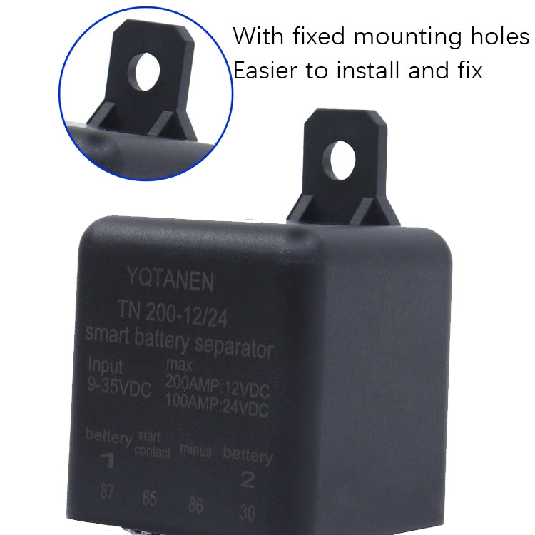 YQTANEN Small Volume Wide Voltage Dual Battery Isolator, Current: 200A - In Car by buy2fix | Online Shopping UK | buy2fix