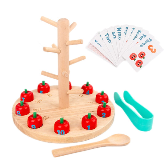 Wooden Toys For Children Early Education Mathematics Cognitive(Apple Picking) - Math Toys by buy2fix | Online Shopping UK | buy2fix