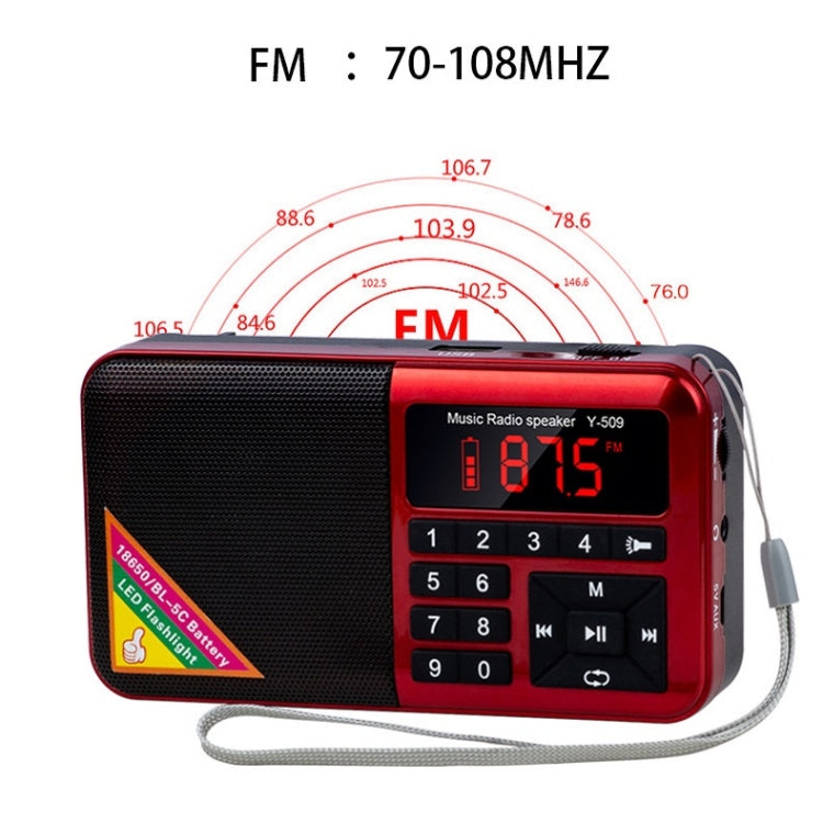 Bluetooth Card Radio Digital FM Player, Specifications: Y-509FM (No Solar Panel)(Gold) - Consumer Electronics by buy2fix | Online Shopping UK | buy2fix