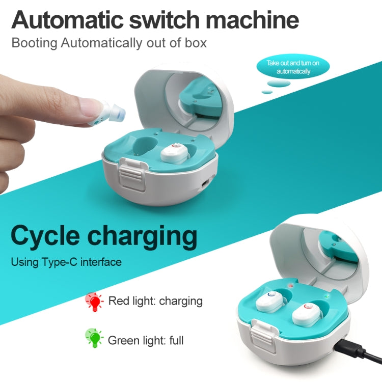 TWS On-Ear Sound Amplifier Hearing Aid with Charging Compartment(White) - Hearing Aids by null | Online Shopping UK | buy2fix