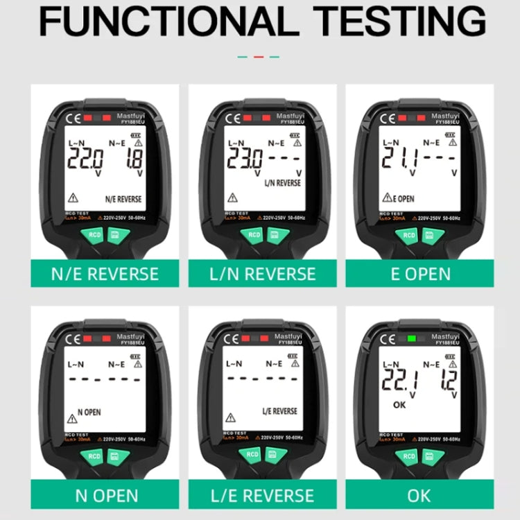 FUYI FY1881 High Precision Power Polarity Phase Socket Tester(UK Plug) - Consumer Electronics by FUYI | Online Shopping UK | buy2fix