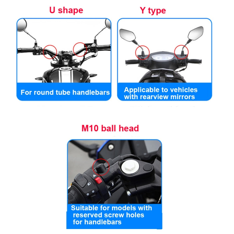 Motorcycle Bracket Crab Navigation Phone Bracket,Style： U-shaped+QC3.0 Dual USB  Charge - In Car by buy2fix | Online Shopping UK | buy2fix