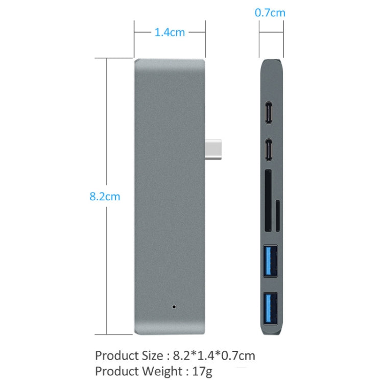 TYPE-C To 4K HDMI HUB Docking Station TF/SD Card Reader For MacBook Pro(Grey) - Computer & Networking by buy2fix | Online Shopping UK | buy2fix