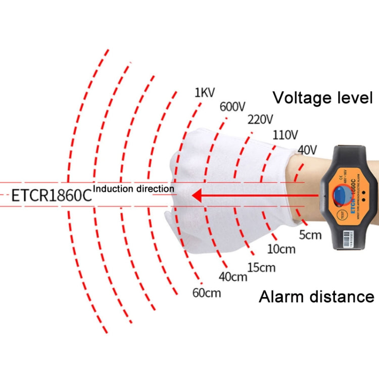 ETCR Non-contact High Voltage Alarm Ellectrician Test Pen, Model: ETCR1860C For Wrist - Consumer Electronics by ETCR | Online Shopping UK | buy2fix