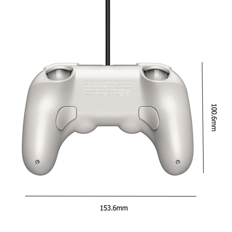 8Bitdo Pro 2 Wired Gamepad For Switch(White) - Gamepads by 8Bitdo | Online Shopping UK | buy2fix