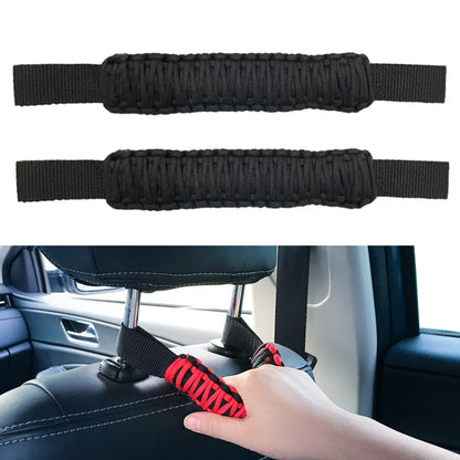 2 PCS Car Rear Handle SUV Modified Umbrella Rope Braided Handle(1070B Black) - In Car by buy2fix | Online Shopping UK | buy2fix