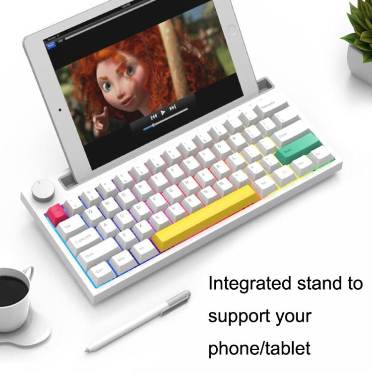 Ajazz K620T 62 Keys Bluetooth Wireless Dual Mode Mechanical Keyboard, Style: Blue Shaft (Black) - Wireless Keyboard by Ajazz | Online Shopping UK | buy2fix
