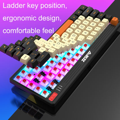 Ajazz K690T 69-key Wireless+Bluetooth+Wired Mechanical RGB Gaming Office Keyboard(Red Shaft) - Wireless Keyboard by Ajazz | Online Shopping UK | buy2fix