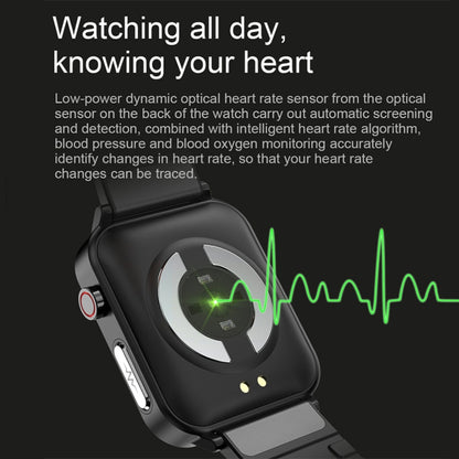 LOANIY E86 1.7 Inch Heart Rate Monitoring Smart Bluetooth Watch, Color: Black Leather - Smart Wear by LOANIY | Online Shopping UK | buy2fix