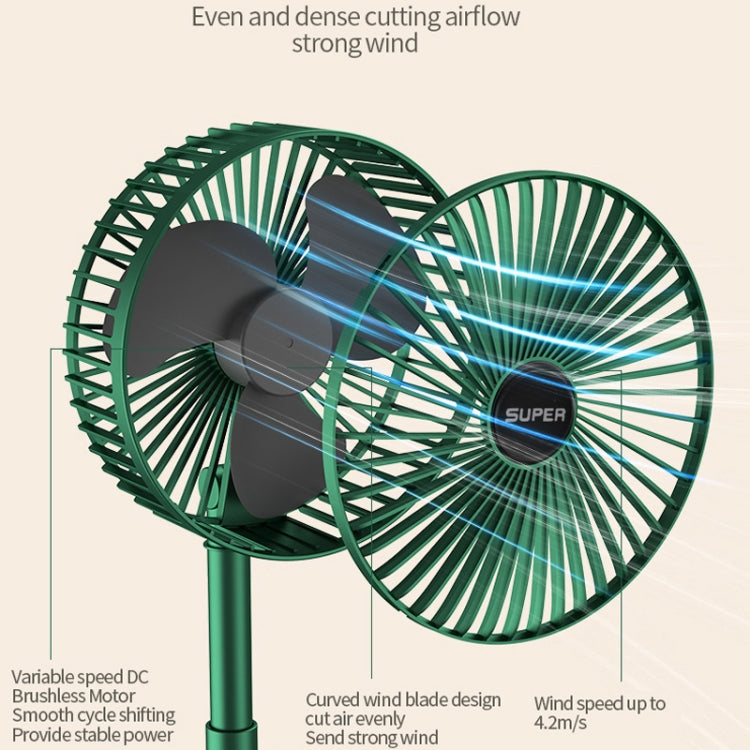 Portable Folding Fan  Retractable Floor Standing Fan,Style: USB Plug In (Green) - Consumer Electronics by buy2fix | Online Shopping UK | buy2fix