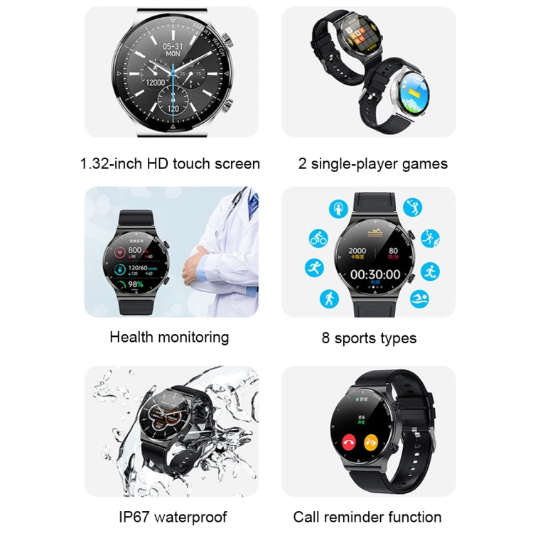 ME88 1.32 Inch Heart Rate Sleep Monitoring Smart Watch(Black Silicone) - Smart Wear by buy2fix | Online Shopping UK | buy2fix