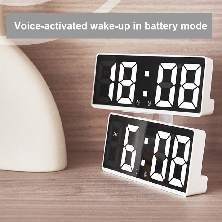 LED Bedside Alarm Clock Battery Plug-In Dual-Purpose Clock(White) - Alarm Clocks by buy2fix | Online Shopping UK | buy2fix