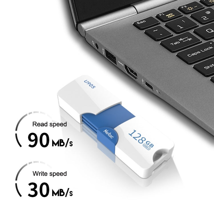 Netac U905 High Speed USB3.0 Retractable Car Music Computer USB Flash Drive, Capacity: 128GB - USB Flash Drives by Netac | Online Shopping UK | buy2fix