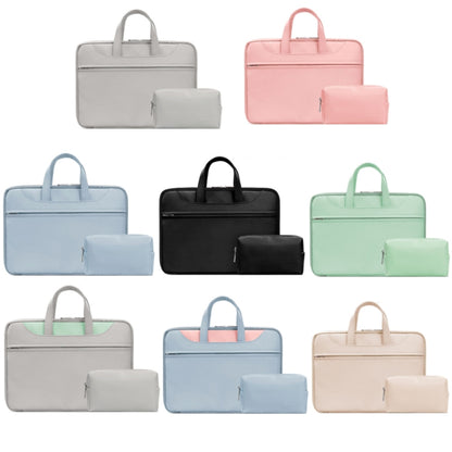 Baona BN-Q006 PU Leather Full Opening Laptop Handbag For 11/12 inches(Gray+Power Bag) - 12.1 inch by Baona | Online Shopping UK | buy2fix