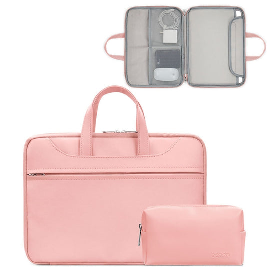 Baona BN-Q006 PU Leather Full Opening Laptop Handbag For 11/12 inches(Pink+Power Bag) - 12.1 inch by Baona | Online Shopping UK | buy2fix