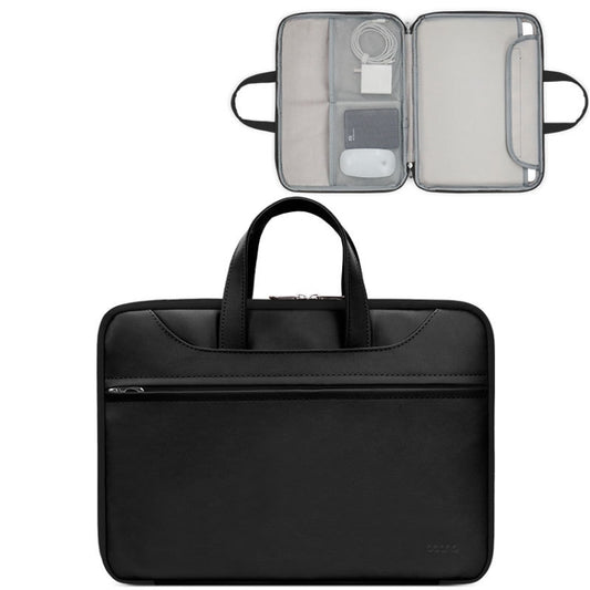 Baona BN-Q006 PU Leather Full Opening Laptop Handbag For 13/13.3 inches(Black) - 13.3 inch by Baona | Online Shopping UK | buy2fix