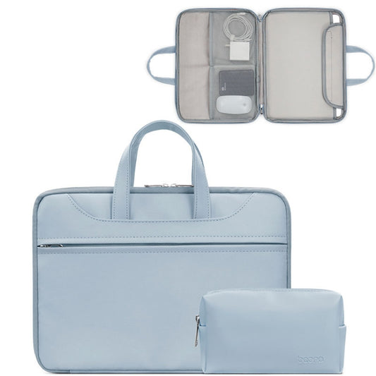 Baona BN-Q006 PU Leather Full Opening Laptop Handbag For 13/13.3 inches(Sky Blue+Power Bag) - 13.3 inch by Baona | Online Shopping UK | buy2fix