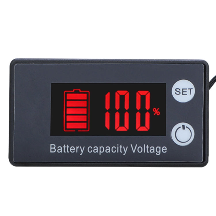 Two-Line Digital Display DC Voltmeter Lead-Acid Lithium Battery Charge Meter, Color: Red+Temperature - Current & Voltage Tester by buy2fix | Online Shopping UK | buy2fix