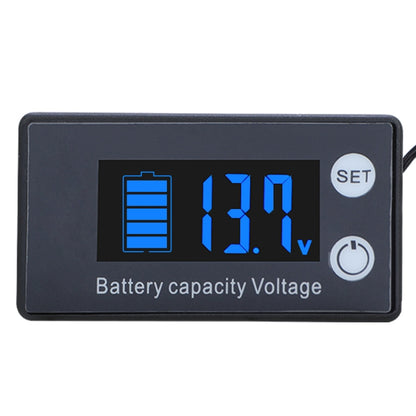 Digital Display DC Voltmeter Lead-Acid Lithium Battery Charge Meter, Color: Blue+Temperature - Consumer Electronics by buy2fix | Online Shopping UK | buy2fix