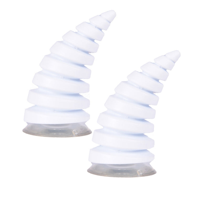 2PCS Motorcycle Horn Sucker Helmet Decoration(White) - In Car by buy2fix | Online Shopping UK | buy2fix