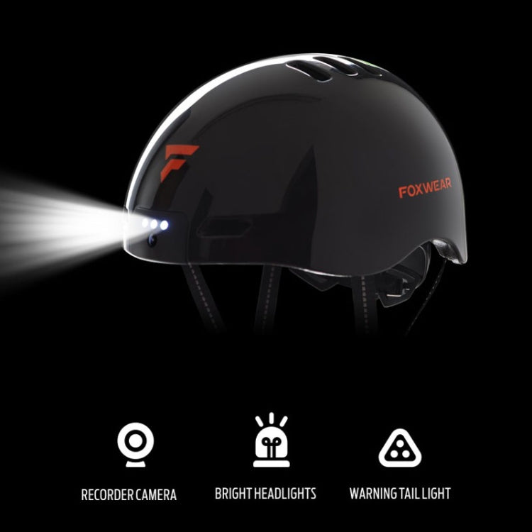 Foxwear V6 Camera Recorder Smart 720P HD With Light Riding Helmet, Size: One Size(Black) - Protective Helmet & Masks by Foxwear | Online Shopping UK | buy2fix