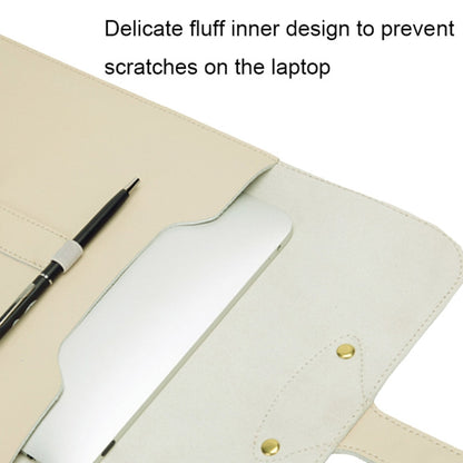 S177 3 In 1 Leather Waterproof Laptop Liner Bags, Size: 14 inches(Apricot) - 14.1 inch by buy2fix | Online Shopping UK | buy2fix