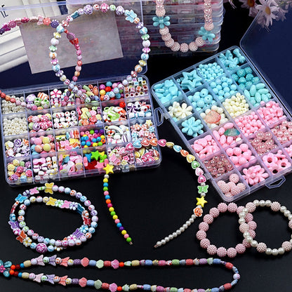 24 Grid Acrylic Beaded Kids DIY Necklace Bracelet Toys(Mix and Match 02 Models) - DIY Developmental Toys by buy2fix | Online Shopping UK | buy2fix