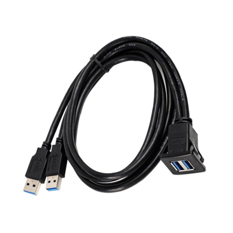 RF-56 Dual-port USB3.0 Waterproof Cable Car Dashboard Audio Extension Line, Cable Length: 1m - In Car by buy2fix | Online Shopping UK | buy2fix