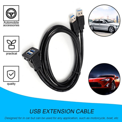 RF-56 Dual-port USB3.0 Waterproof Cable Car Dashboard Audio Extension Line, Cable Length: 1m - In Car by buy2fix | Online Shopping UK | buy2fix