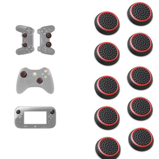 10 PCS Gamepad Silicone Luminous Button Cap Rocker Cap For PS5/PS4/PS3/ONE/360/PRO/series X/S(Black Red Circle) - Cases by buy2fix | Online Shopping UK | buy2fix