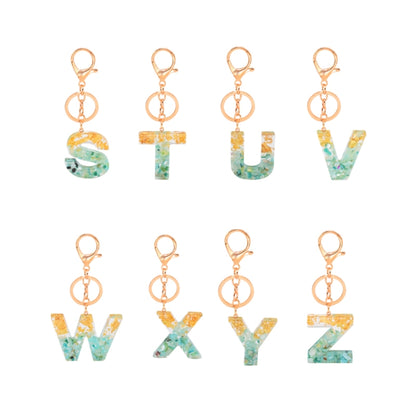 2 PCS Gold Foil Epoxy English Letter Keychain Bag Pendant(X) - In Car by buy2fix | Online Shopping UK | buy2fix