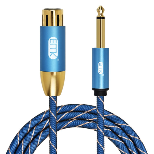 EMK KN603 2Pin 6.5mm Canon Line Balanced Audio Microphone Line,Cable Length: 2m(Blue) - Consumer Electronics by EMK | Online Shopping UK | buy2fix