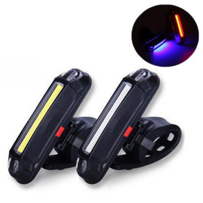 2 PCS LED Rechargeable Bicycle Warning Strip Tail Light(OPP White Light) - Taillights by buy2fix | Online Shopping UK | buy2fix