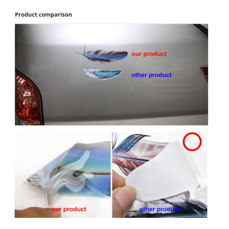 5 Sets Car 3D Feather Body Sticker Scratch Blocking Sticker(White Feathers) - In Car by buy2fix | Online Shopping UK | buy2fix