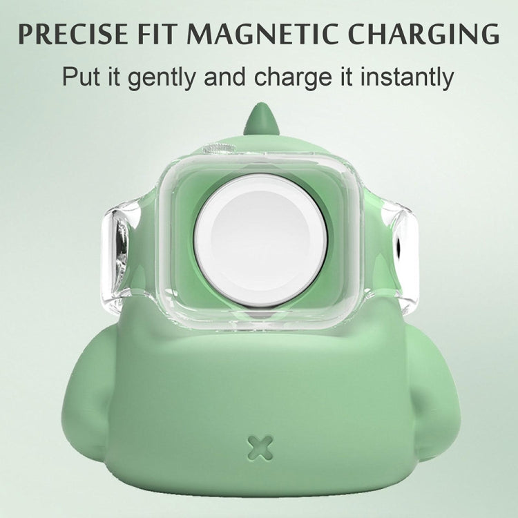 2 PCS H003 Cute Dinosaur Shaped Silicone Charging Stand without Watch For Apple Watch(Green) - Smart Wear by buy2fix | Online Shopping UK | buy2fix