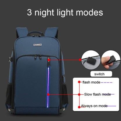 TONO LED Light SLR Digital Camera Backpack With USB Port(Black) - Backpack by TONO | Online Shopping UK | buy2fix