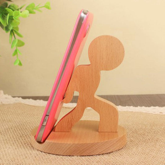 Wooden Mobile Phone Bracket Beech Lazy Mobile Phone Holder,Style: Staunch - Desktop Holder by buy2fix | Online Shopping UK | buy2fix