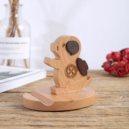 Wooden Mobile Phone Bracket Beech Lazy Mobile Phone Holder,Style: Piggy - Desktop Holder by buy2fix | Online Shopping UK | buy2fix