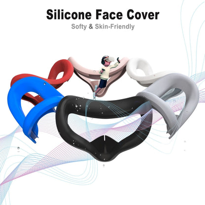 VR Silicone Eye Mask+Lens Protective Cover+Joystick Hat, For Oculus Quest 2(Red) - Consumer Electronics by buy2fix | Online Shopping UK | buy2fix
