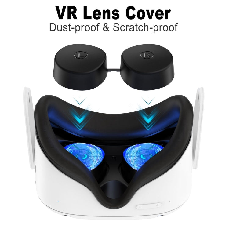 VR Silicone Eye Mask+Lens Protective Cover+Joystick Hat, For Oculus Quest 2(White) - Consumer Electronics by buy2fix | Online Shopping UK | buy2fix
