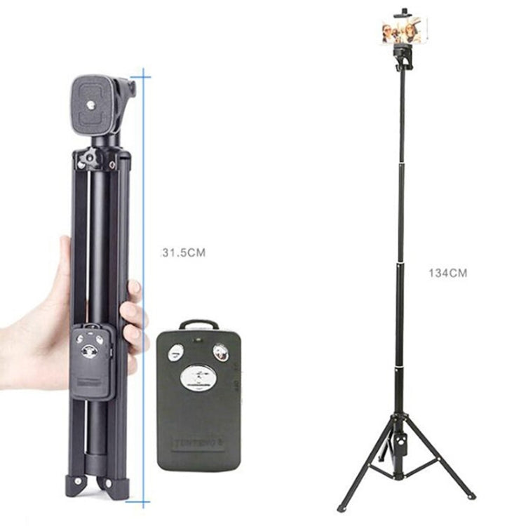 YUNTENG 1388 Selfie Stick Tripod Bluetooth Remote Control Camera Stand(Black) - Selfie Sticks by YUNTENG | Online Shopping UK | buy2fix