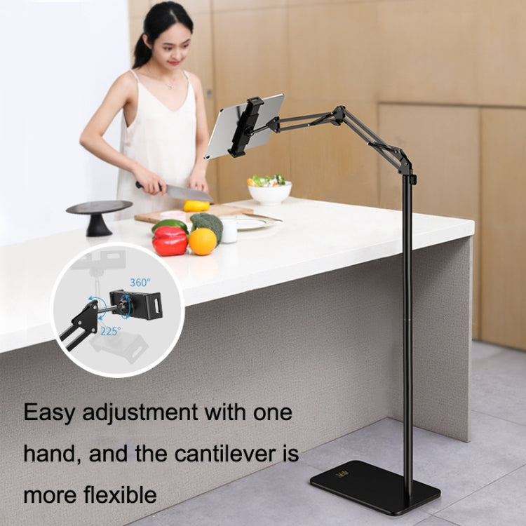 SSKY L10 Home Cantilever Ground Phone Holder Tablet Support Holder, Style: Retractable+Desktop Clip (Black) - Lazy Bracket by SSKY | Online Shopping UK | buy2fix