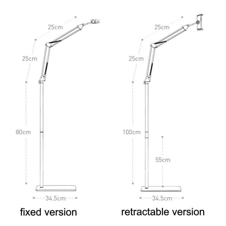 SSKY L10 Home Cantilever Ground Phone Holder Tablet Support Holder, Style: Fixed+Phone Clip+Desktop Clip (Black) - Lazy Bracket by SSKY | Online Shopping UK | buy2fix