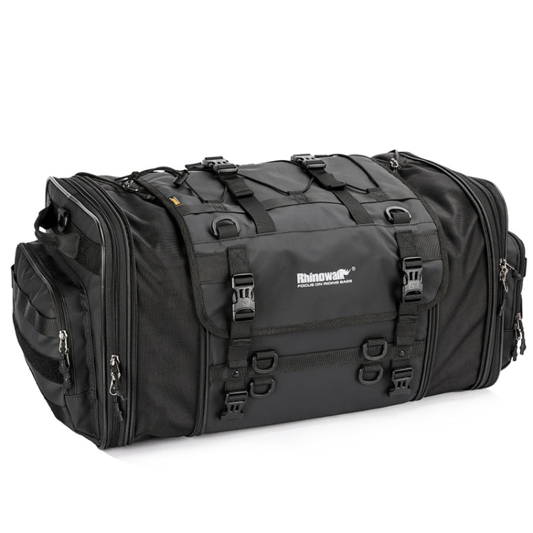 Rhinowalk MT4060 Large-capacity Foldable Expandable Tail Bag for Motorcycle Riding with Rain Cover(Black) - In Car by Rhinowalk | Online Shopping UK | buy2fix