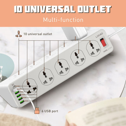 LDNIO SC10610 30W 10+6 Ports Multifunctional Travel Home Office Fast Charging Socket, Spec: EU Plug - Consumer Electronics by LDNIO | Online Shopping UK | buy2fix